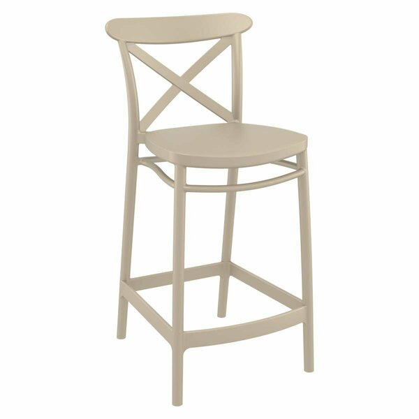 Facelift First 25.6 in. Cross  Counter Stool  Taupe FA2843624